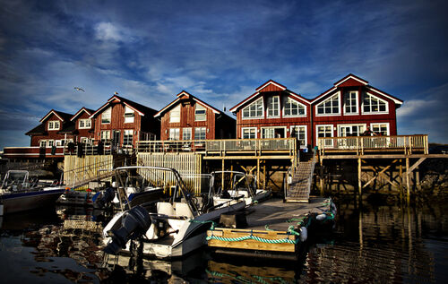 Igerøy Brygge - Nice sea houses in island Vega on the coast of Helgeland