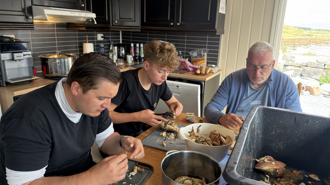 Eating some crab